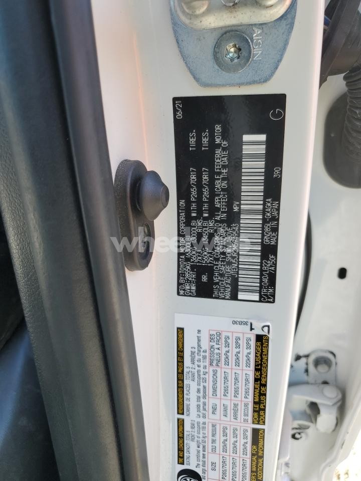 Photo 12 of 2021 TOYOTA 4RUNNER SR5/SR5 PREMIUM (VIN JTENU5JR2M5949543)