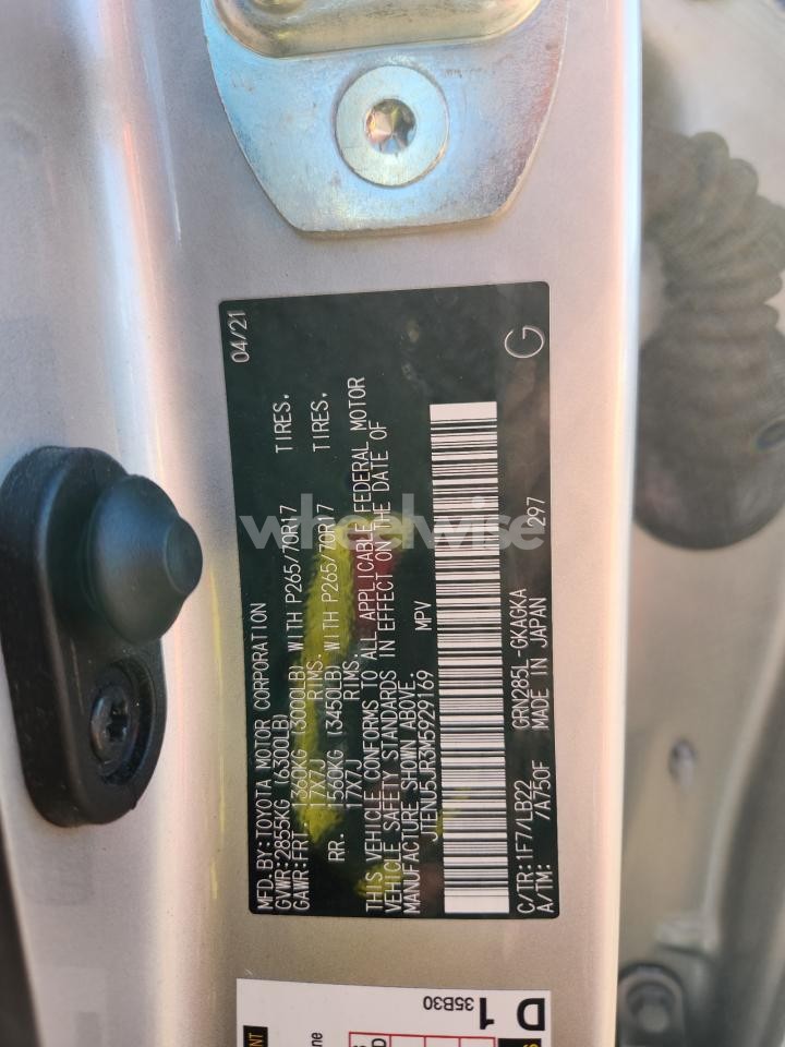 Photo 14 of 2021 TOYOTA 4RUNNER SR5/SR5 PREMIUM (VIN JTENU5JR3M5929169)