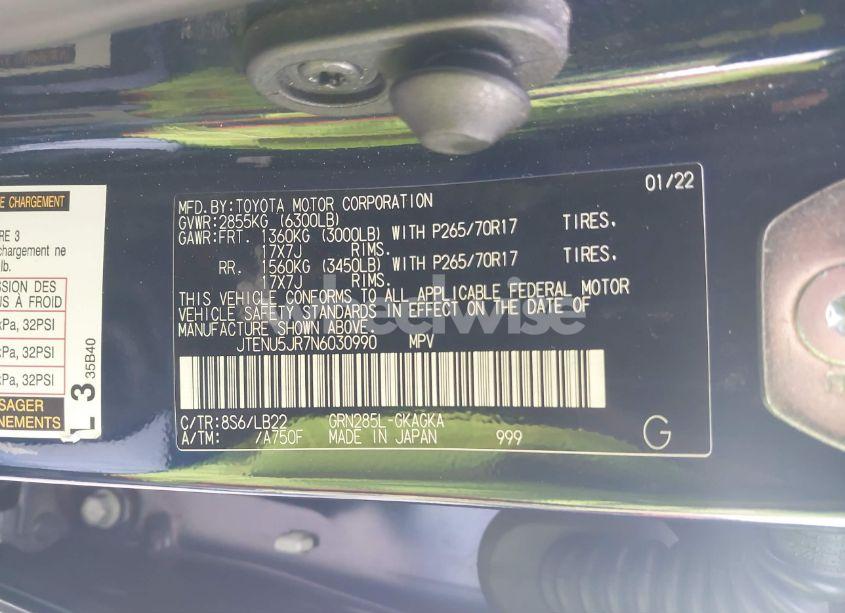 Photo 9 of 2022 Toyota 4runner SR5 PREMIUM (VIN JTENU5JR7N6030990)