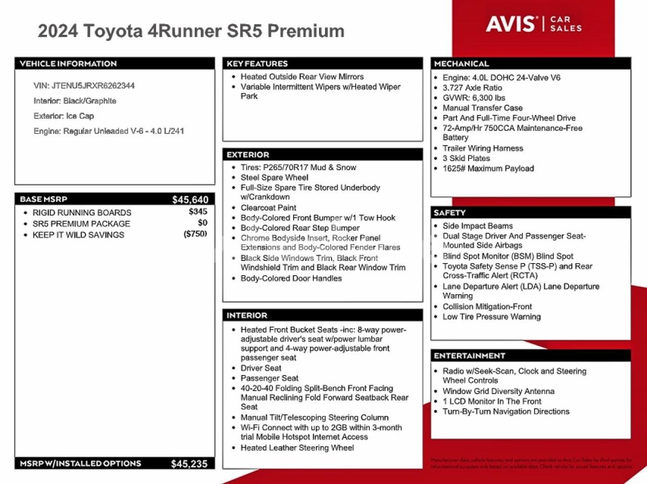 Photo 13 of 2024 TOYOTA 4RUNNER SR5/SR5 PREMIUM (VIN JTENU5JRXR6262344)