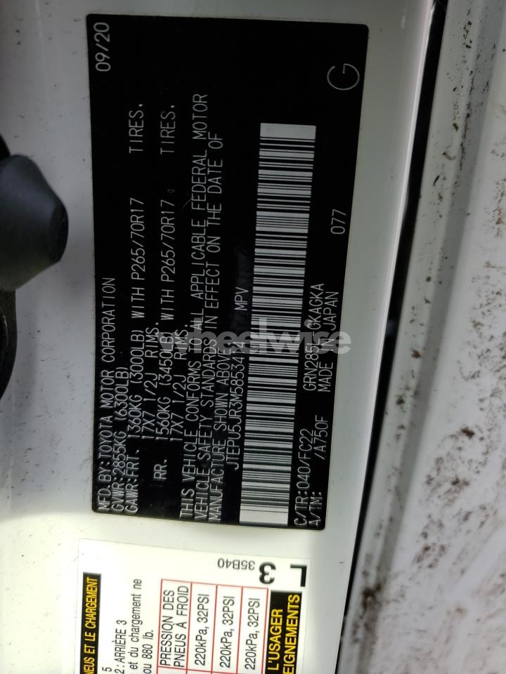 Photo 13 of 2021 TOYOTA 4RUNNER SR5/SR5 PREMIUM (VIN JTEPU5JR3M5853414)