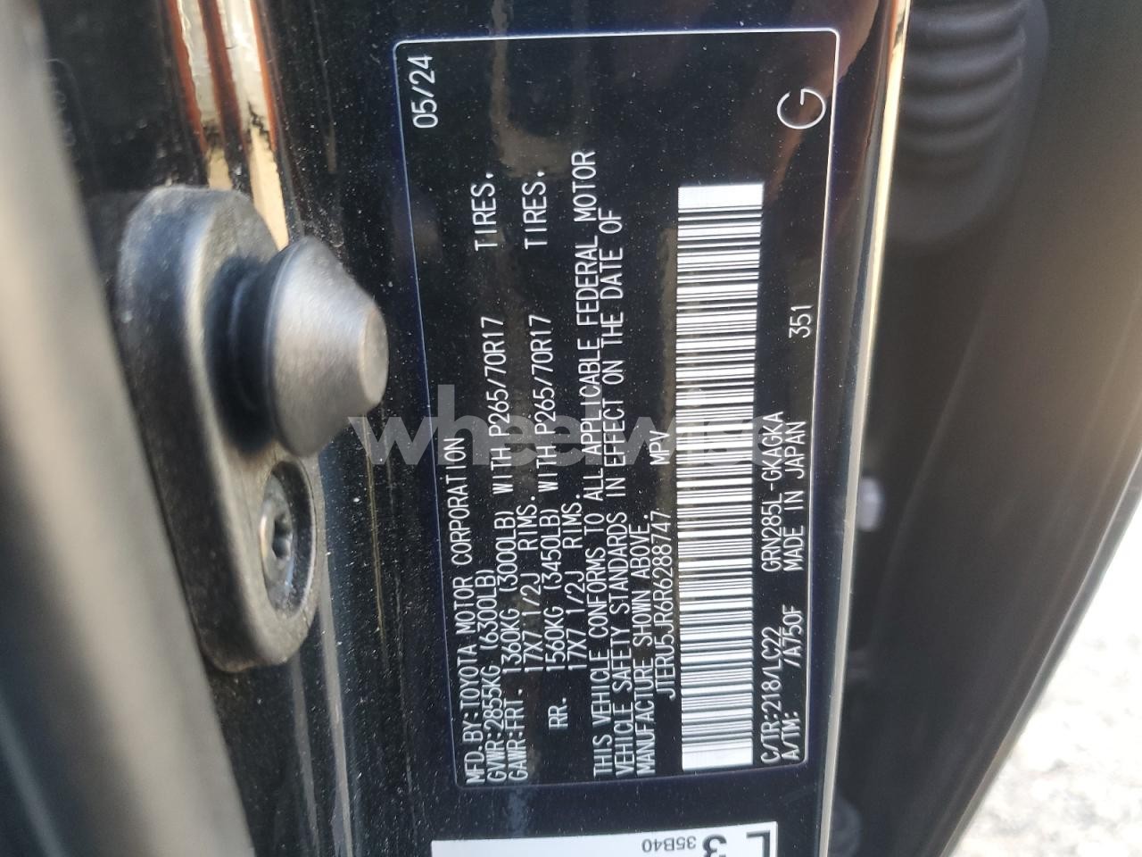 Photo 12 of 2024 TOYOTA 4RUNNER SR5 PREMIUM (VIN JTERU5JR6R6288747)