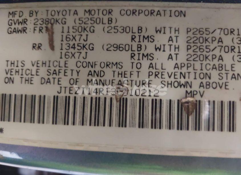 Photo 9 of 2003 Toyota 4runner SR5 V8 (VIN JTEZT14R130010212)