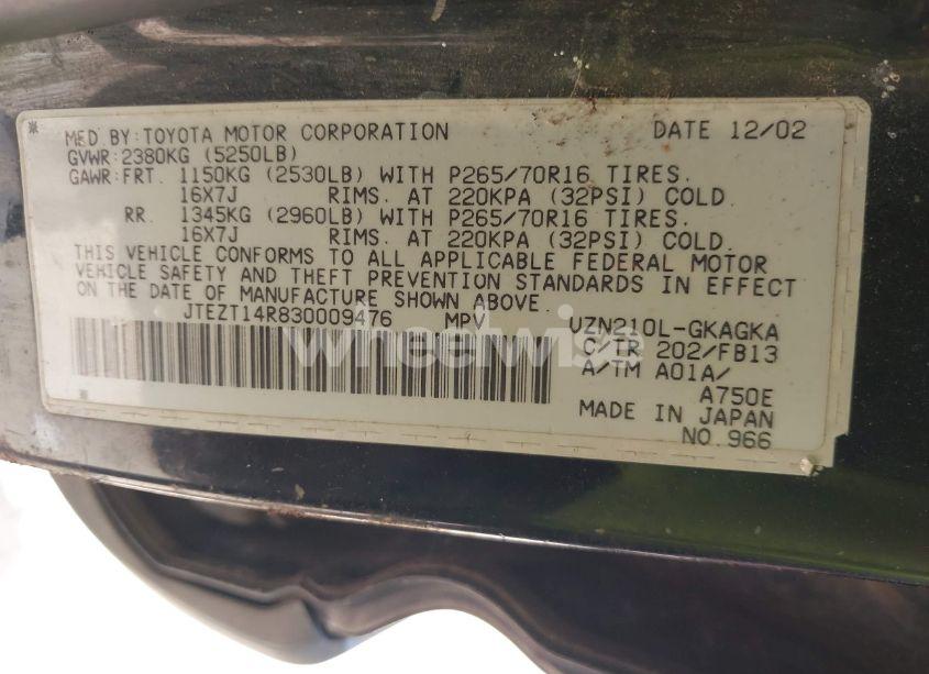 Photo 9 of 2003 Toyota 4runner SR5 SPORT V8 (VIN JTEZT14R830009476)