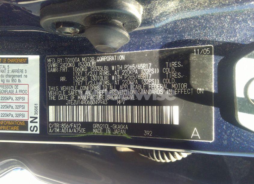 Photo 9 of 2006 Toyota 4runner SR5 V6 (VIN JTEZU14R068049943)