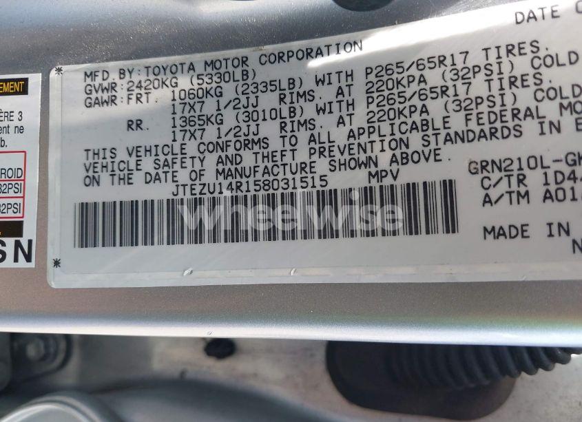 Photo 9 of 2005 Toyota 4runner SR5 V6 (VIN JTEZU14R158031515)