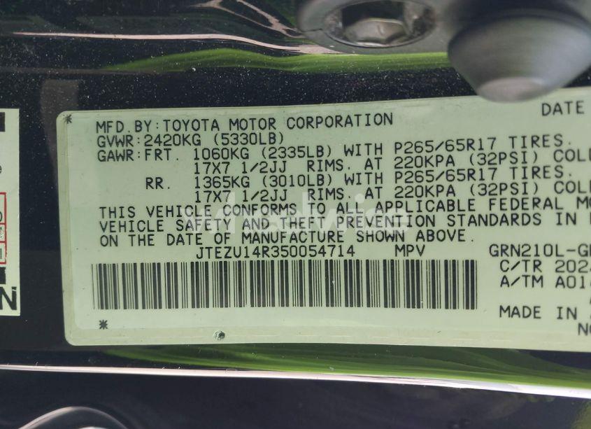 Photo 9 of 2005 Toyota 4runner SR5 V6 (VIN JTEZU14R350054714)