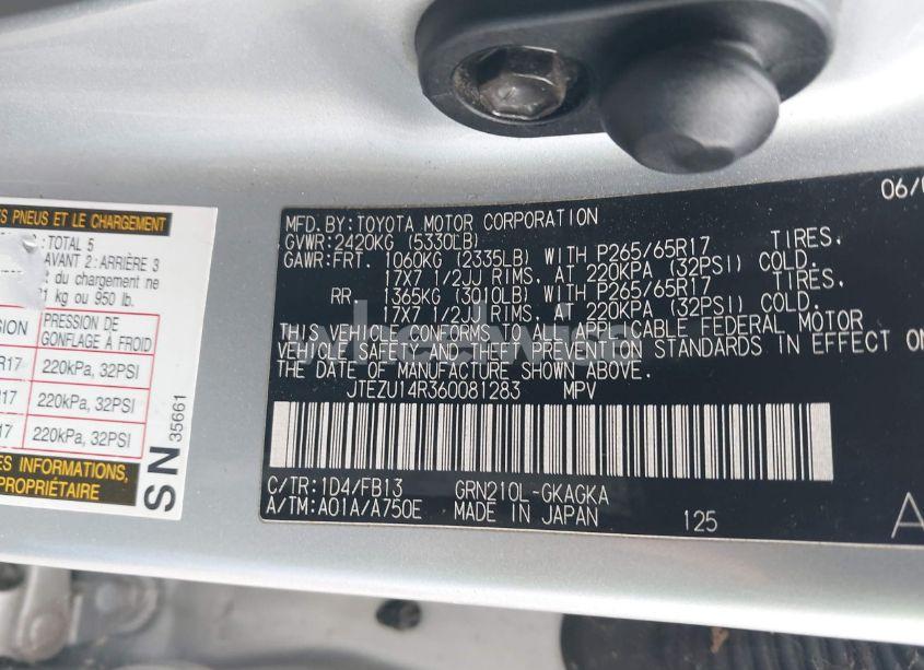 Photo 9 of 2006 Toyota 4runner SR5 SPORT V6 (VIN JTEZU14R360081283)