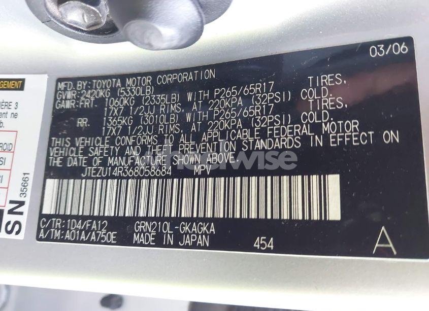 Photo 9 of 2006 Toyota 4runner SR5 V6 (VIN JTEZU14R368058684)