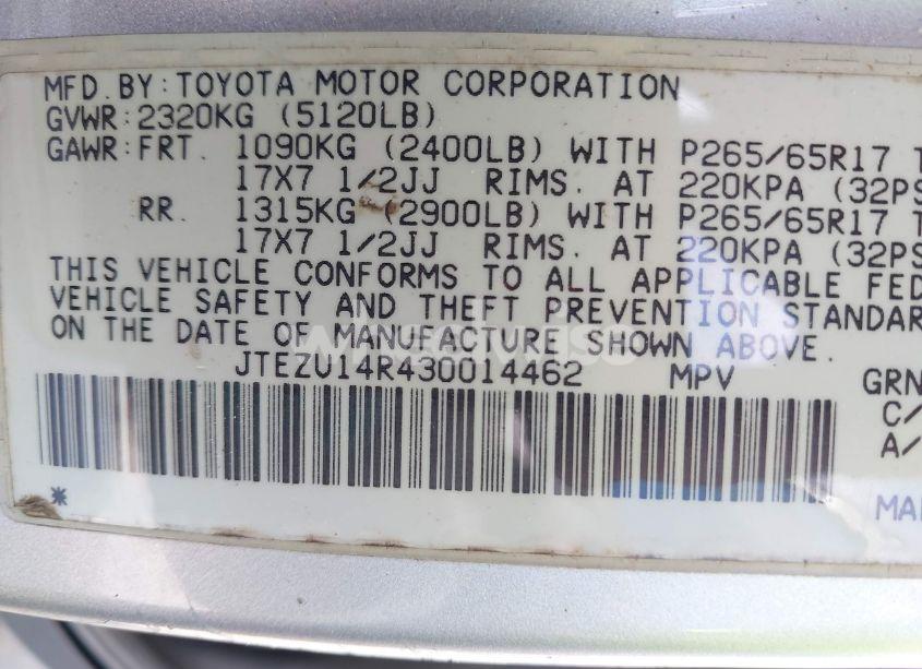 Photo 9 of 2003 Toyota 4runner SR5 SPORT V6 (VIN JTEZU14R430014462)