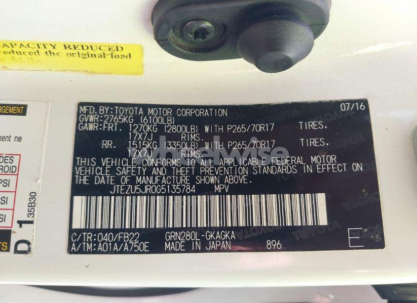 Photo 9 of 2016 Toyota 4runner SR5 (VIN JTEZU5JR0G5135784)