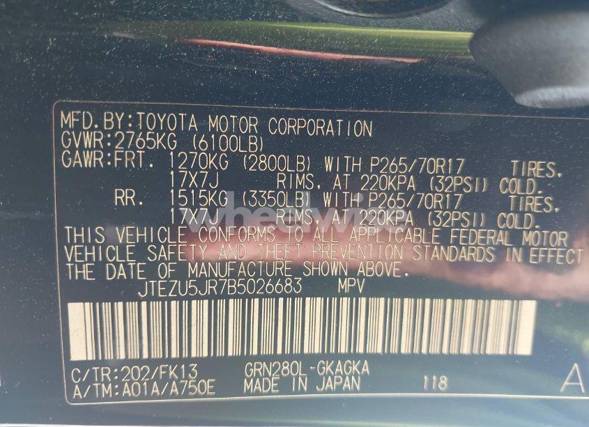 Photo 9 of 2011 Toyota 4runner SR5 V6 (VIN JTEZU5JR7B5026683)