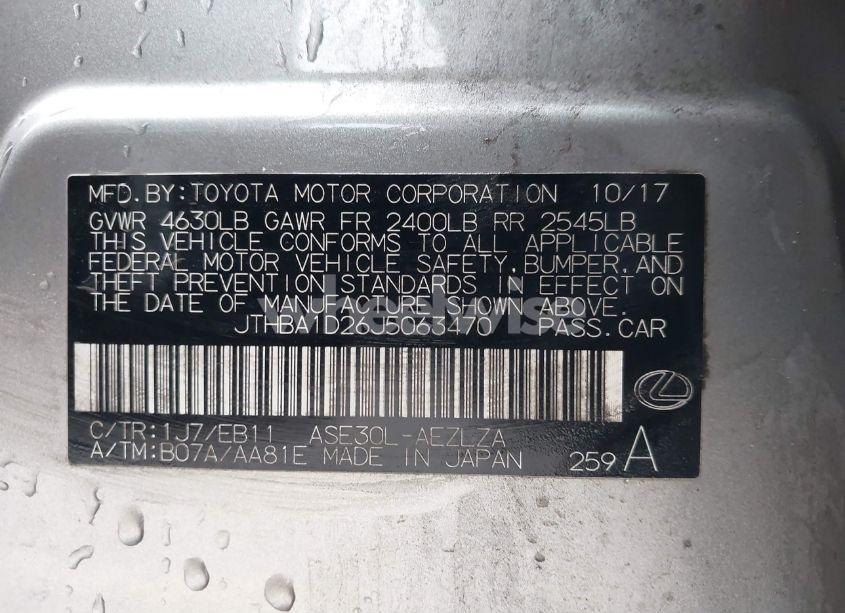 Photo 9 of 2018 Lexus Is 300 (VIN JTHBA1D26J5063470)