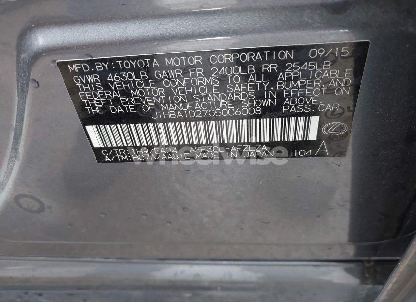 Photo 9 of 2016 Lexus Is 200T (VIN JTHBA1D27G5006008)