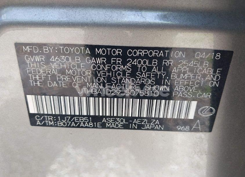 Photo 9 of 2018 Lexus Is 300 (VIN JTHBA1D29J5075810)