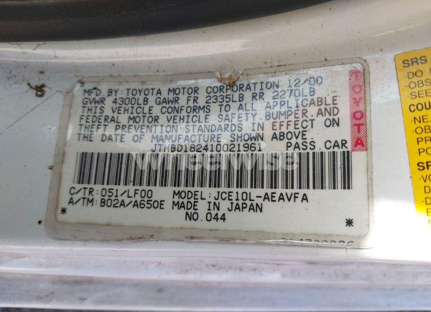 Photo 9 of 2001 Lexus Is 300 (VIN JTHBD182410021961)