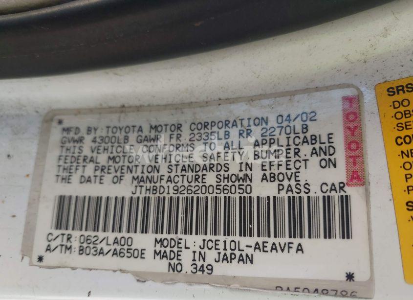 Photo 9 of 2002 Lexus Is 300 (VIN JTHBD192620056050)