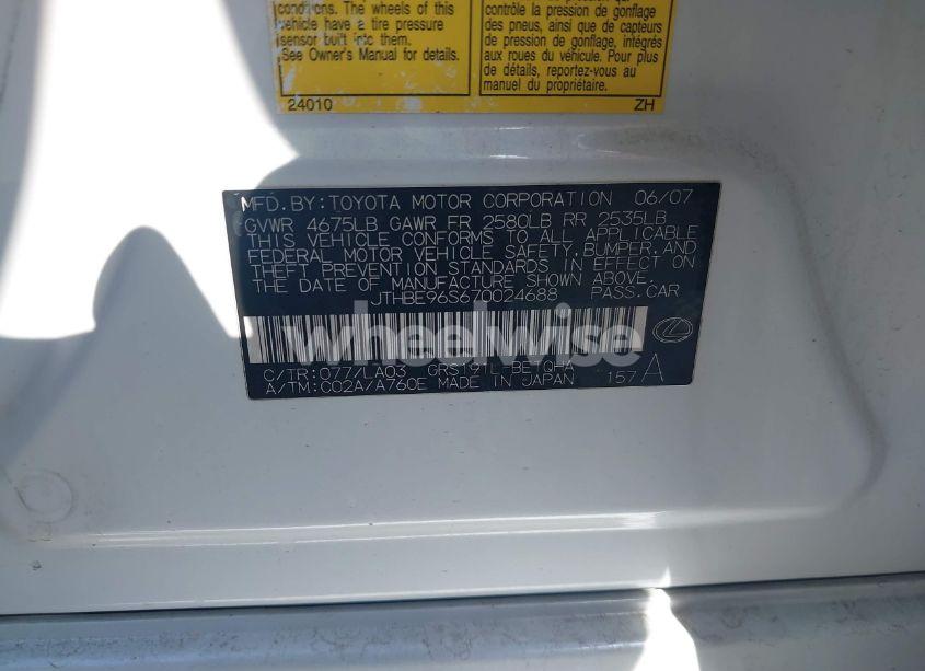 Photo 9 of 2007 Lexus Gs 350 (VIN JTHBE96S670024688)