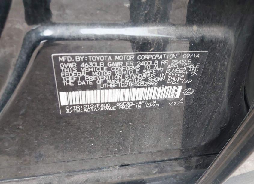 Photo 9 of 2015 Lexus Is 250 (VIN JTHBF1D21F5052899)