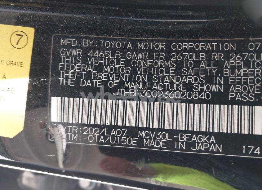 Photo 9 of 2003 Lexus Es 300 (VIN JTHBF30G236020840)