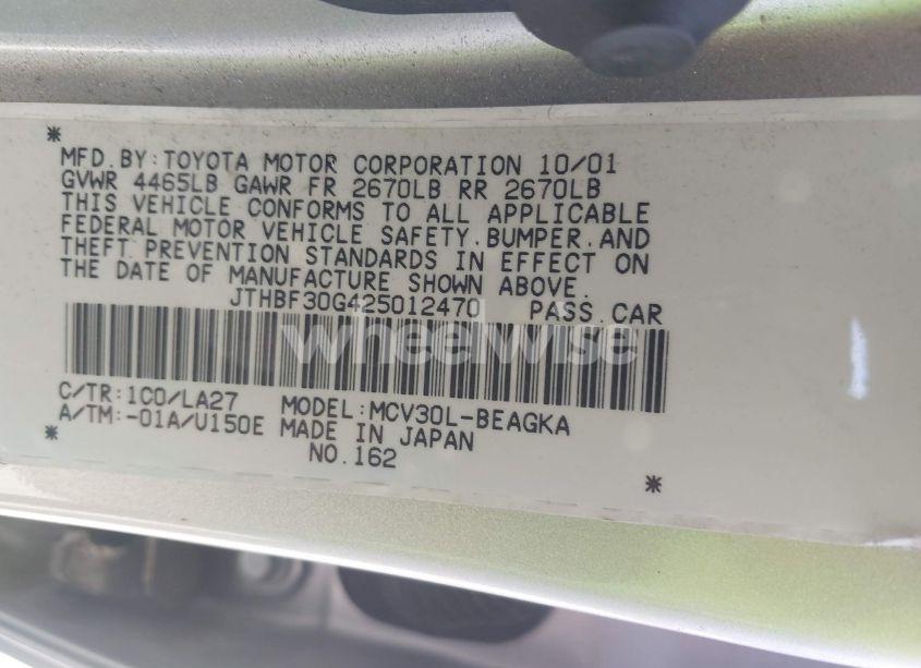 Photo 9 of 2002 Lexus Es 300 (VIN JTHBF30G425012470)