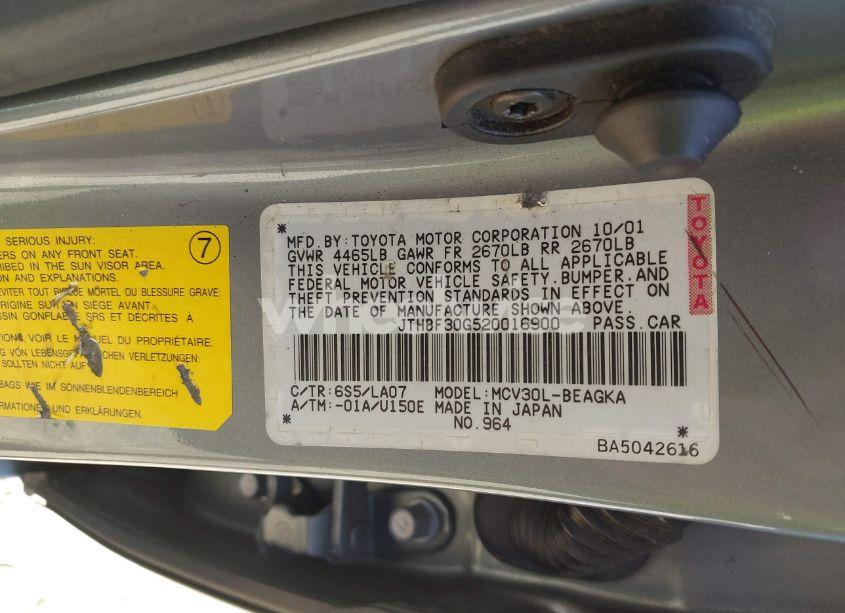 Photo 9 of 2002 Lexus Es 300 (VIN JTHBF30G520016900)