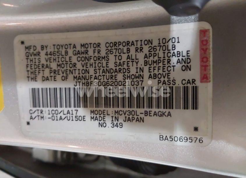 Photo 9 of 2002 Lexus Es 300 (VIN JTHBF30G620021037)