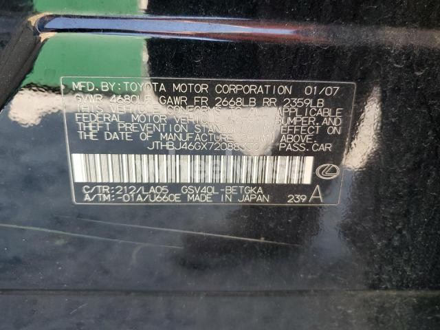 Photo 11 of 2007 LEXUS ES 350 (VIN JTHBJ46GX72088330)
