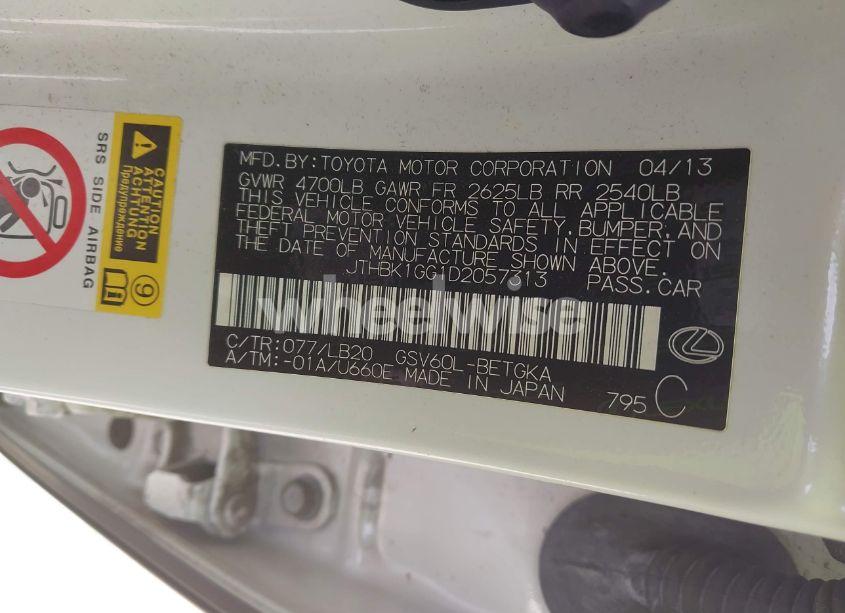 Photo 9 of 2013 Lexus Es 350 (VIN JTHBK1GG1D2057313)