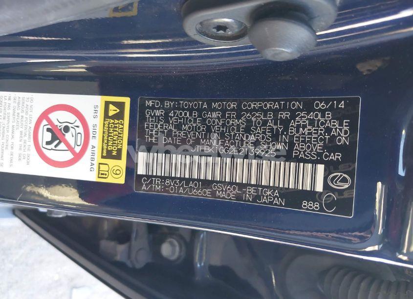 Photo 9 of 2014 Lexus Es 350 (VIN JTHBK1GG2E2139925)