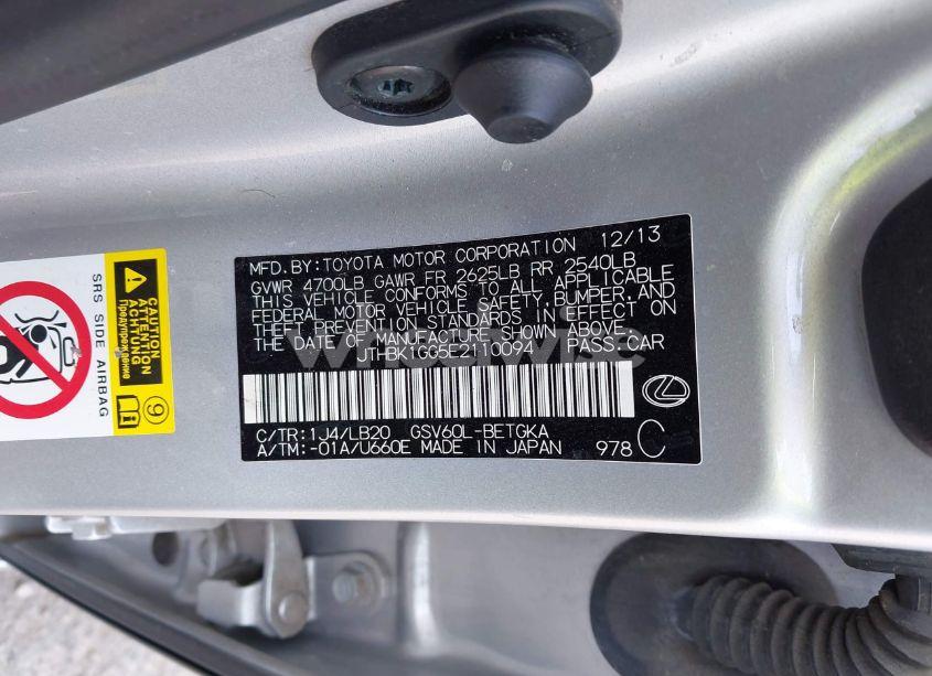 Photo 9 of 2014 Lexus Es 350 (VIN JTHBK1GG5E2110094)