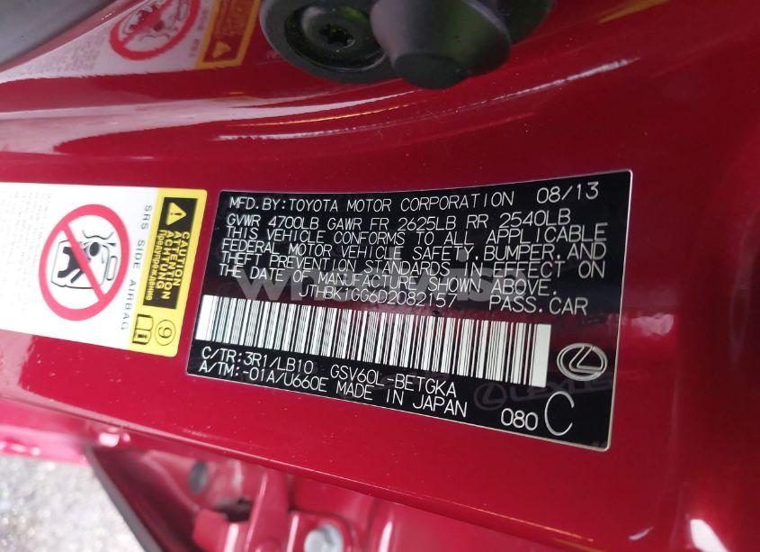 Photo 9 of 2013 Lexus Es 350 (VIN JTHBK1GG6D2082157)