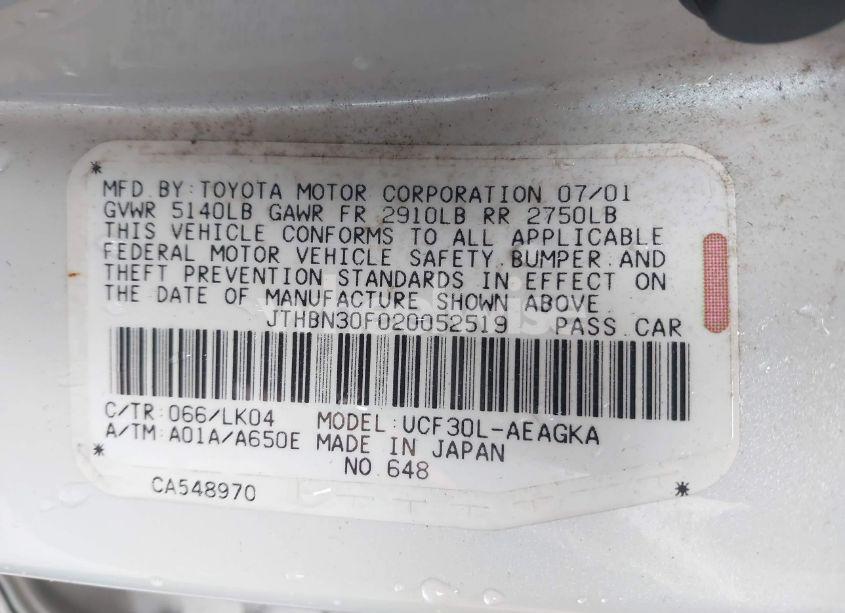 Photo 9 of 2002 Lexus Ls 430 (VIN JTHBN30F020052519)