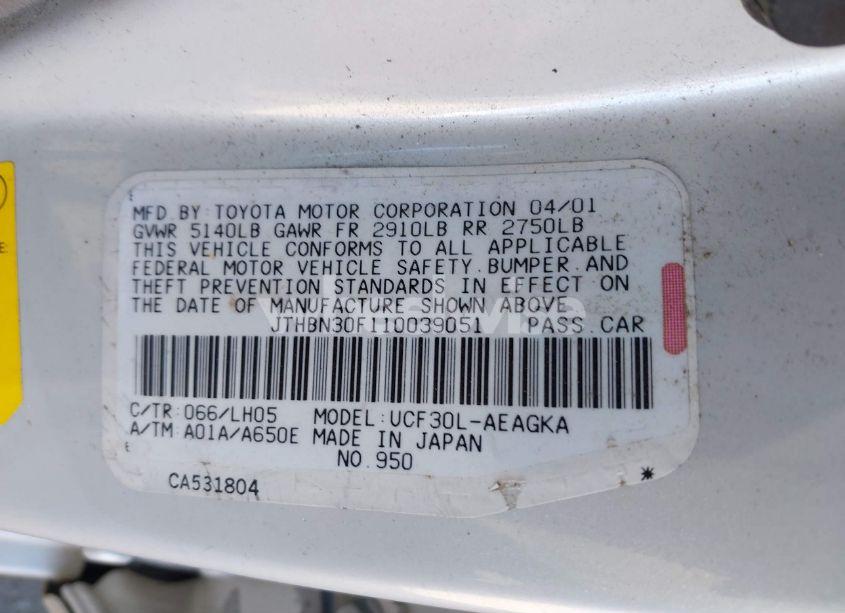 Photo 9 of 2001 Lexus Ls 430 (VIN JTHBN30F110039051)