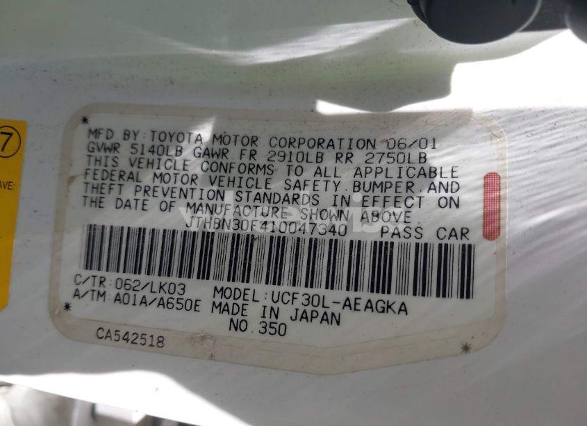 Photo 9 of 2001 Lexus Ls 430 (VIN JTHBN30F410047340)