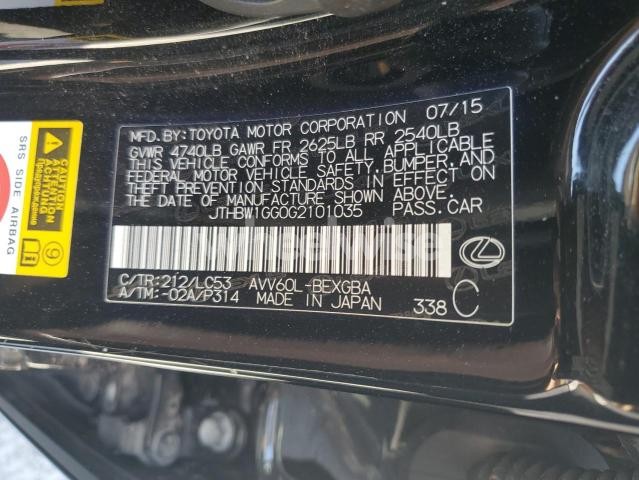 Photo 7 of 2016 LEXUS ES 300H (VIN JTHBW1GG0G2101035)