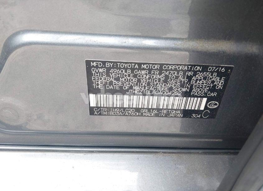 Photo 9 of 2016 Lexus Gs 350 (VIN JTHCZ1BL8GA004252)