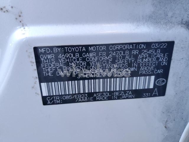 Photo 9 of 2022 LEXUS IS 300 (VIN JTHDA1D27N5120354)