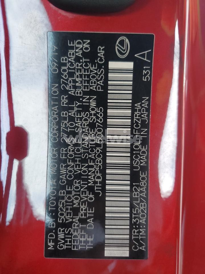 Photo 12 of 2020 LEXUS RC-F (VIN JTHDP5BC9L5007665)