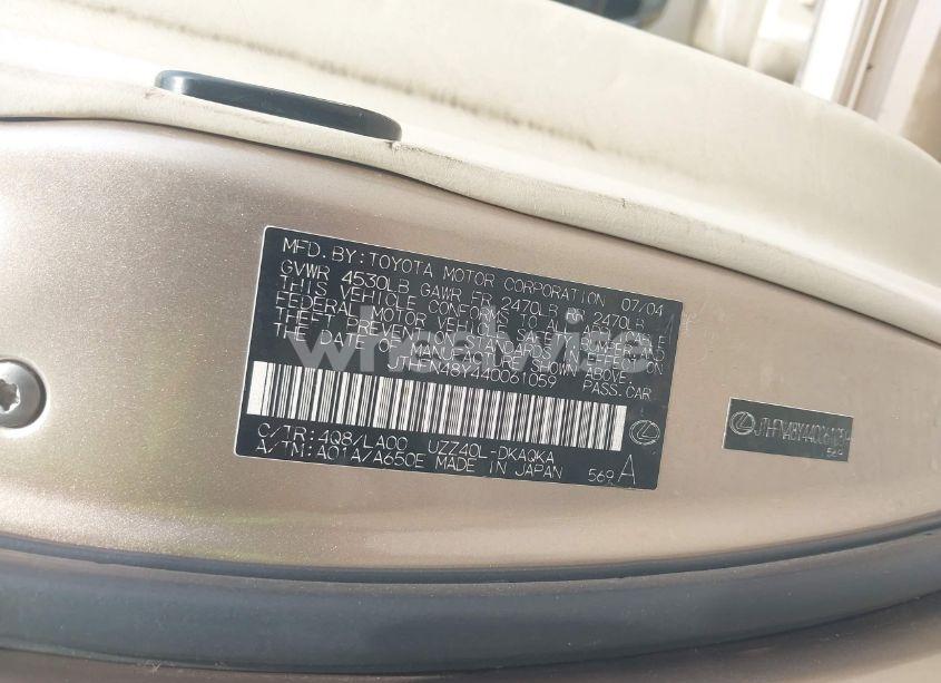 Photo 9 of 2004 Lexus Sc 430 (VIN JTHFN48Y440061059)