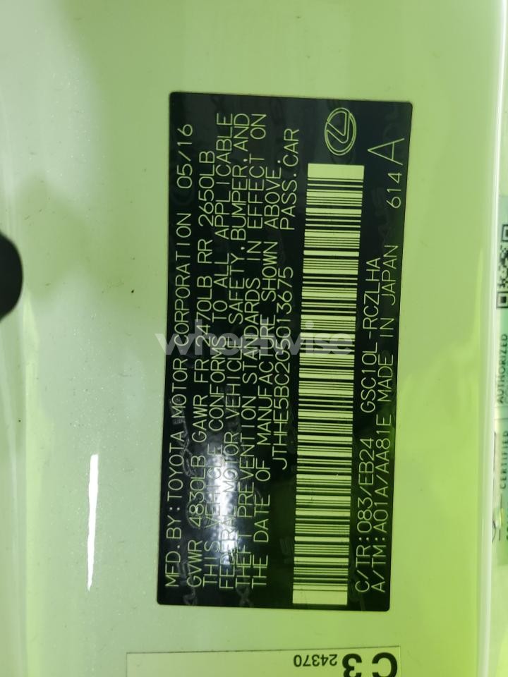 Photo 12 of 2016 LEXUS RC 350 (VIN JTHHE5BC2G5013675)