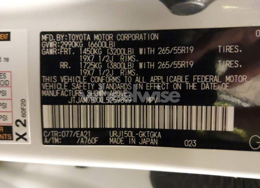 Photo 9 of 2020 Lexus Gx 460 PREMIUM (VIN JTJAM7BXXL5259899)