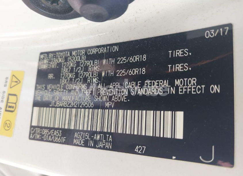 Photo 9 of 2017 Lexus Nx 200T (VIN JTJBARBZ2H2129506)