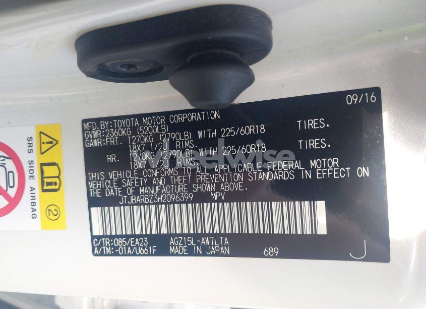 Photo 9 of 2017 Lexus Nx 200T (VIN JTJBARBZ3H2096399)