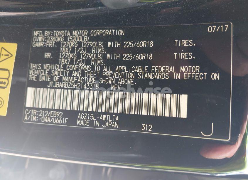 Photo 9 of 2017 Lexus Nx 200T F SPORT (VIN JTJBARBZ5H2143318)