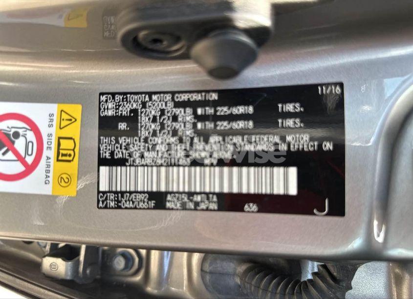 Photo 9 of 2017 Lexus Nx 200T/BASE/F SPORT (VIN JTJBARBZ8H2111463)