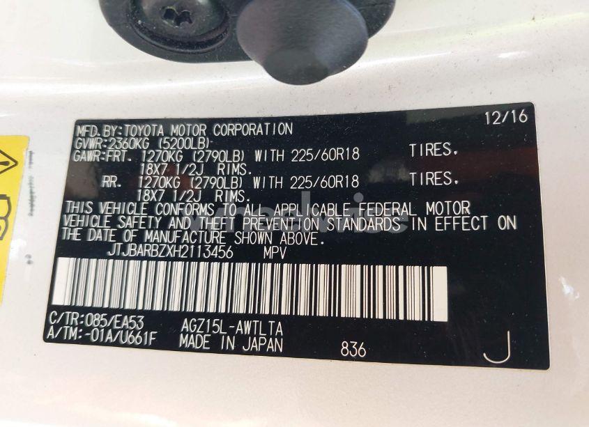 Photo 9 of 2017 Lexus Nx 200T (VIN JTJBARBZXH2113456)