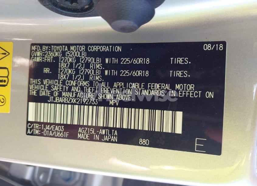 Photo 9 of 2019 Lexus Nx 300 F SPORT (VIN JTJBARBZXK2192733)