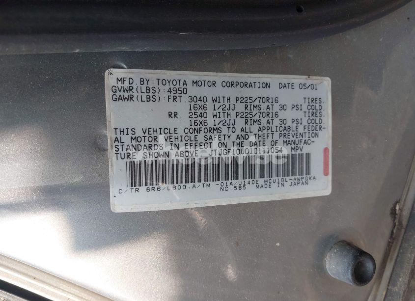 Photo 9 of 2001 Lexus Rx 300 (VIN JTJGF10U010111054)