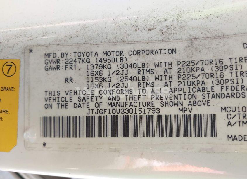 Photo 9 of 2003 Lexus Rx 300 (VIN JTJGF10U330151793)